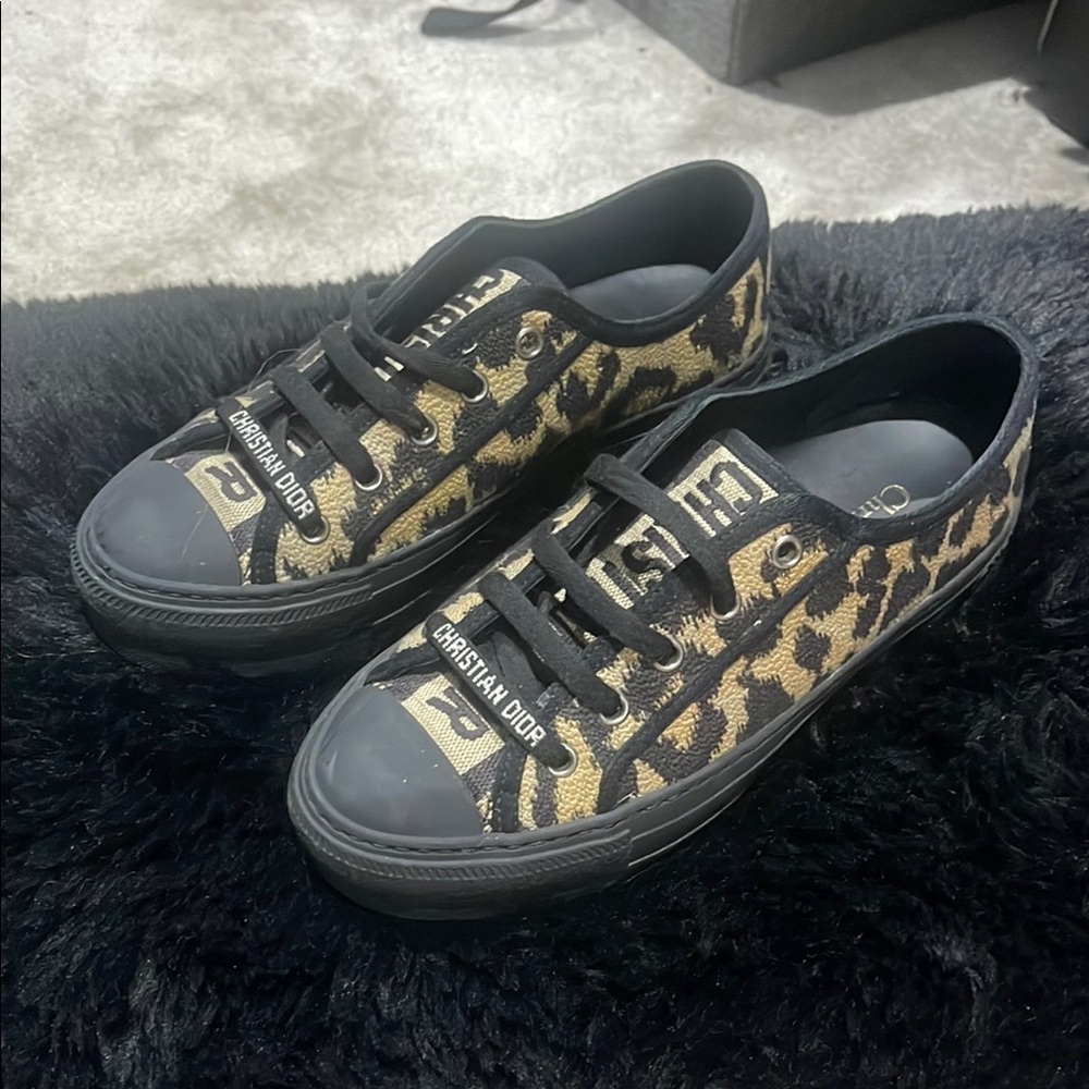Christian Dior Leopard Print Sneakers
